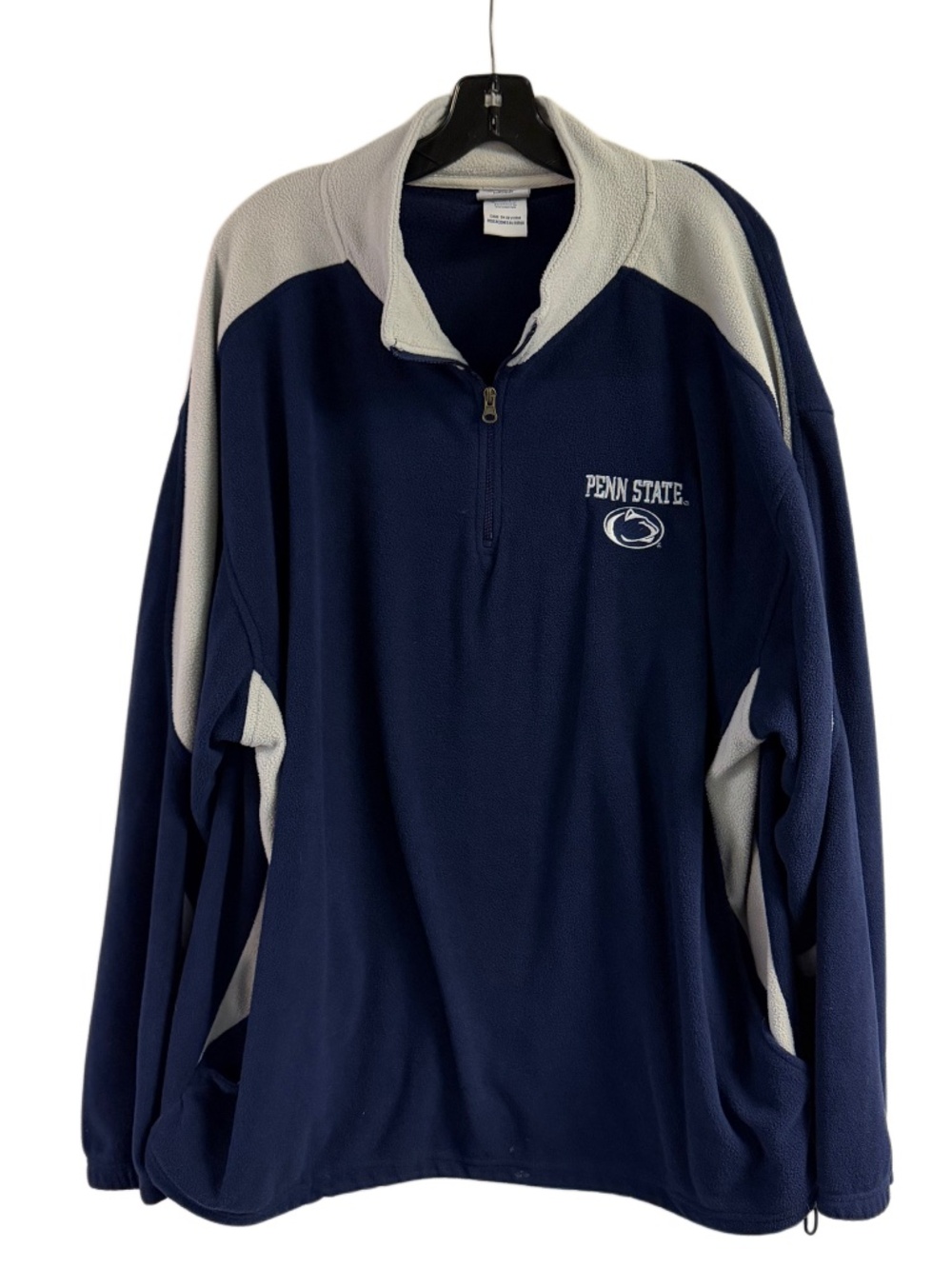 Penn State University Navy & Gray Quarter Zip Fleece Pullover Jacket Size 2XL